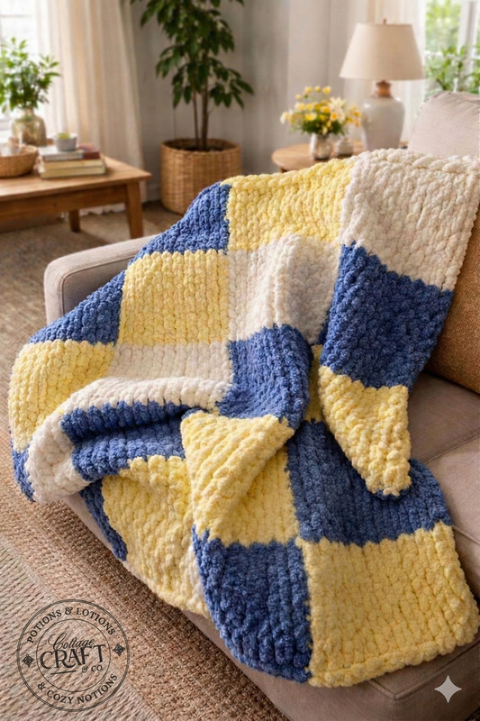 The Heirloom Gingham Chunky Chenille Blanket